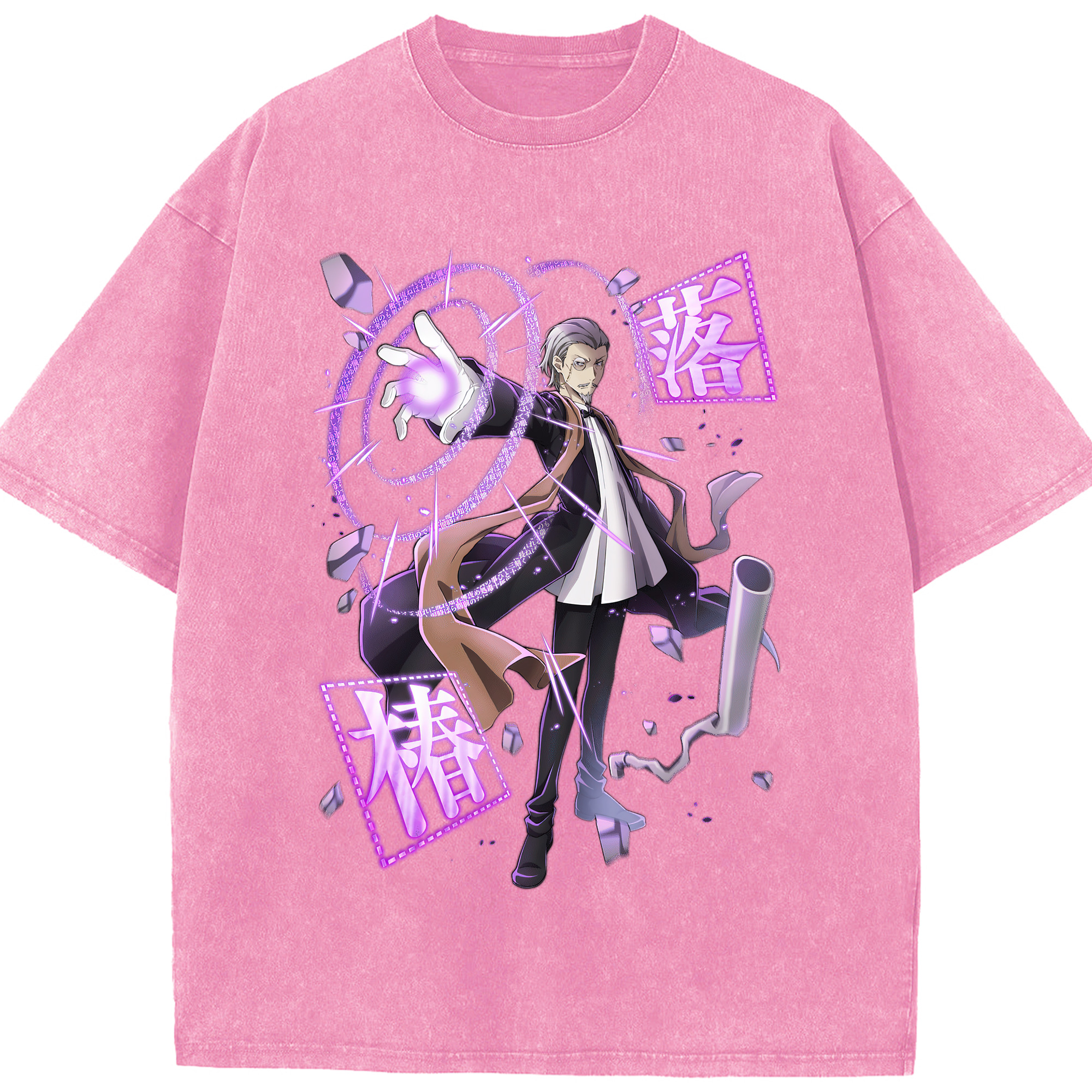 （画像用） 文豪ストレイドッグス Bungo Stray Dogs 綿100% ヴィンテージ風 半袖Tシャツ（フロントプリント）